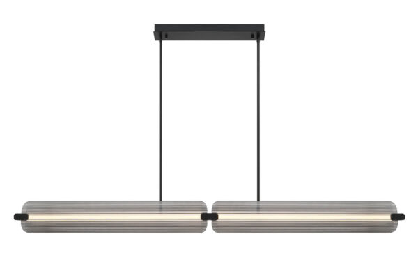 Eurofase Neoness, Chandelier, 4-Light, 67", Matte Black, Smoked Glass – Eurofase Chandeliers