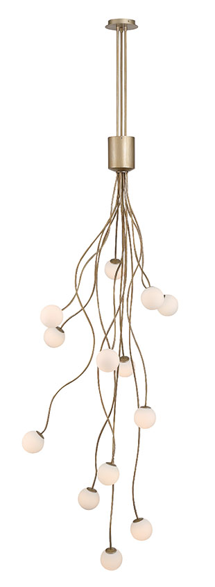 Eurofase Athena, Chandelier, 13-Light, 28", Antique Gold, Opal Etched Glass – Eurofase Chandeliers