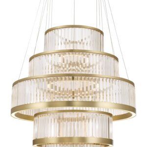 Eurofase Empra, Chandelier, 5-Light, 47", Gold, Clear Crystal – Eurofase Chandeliers