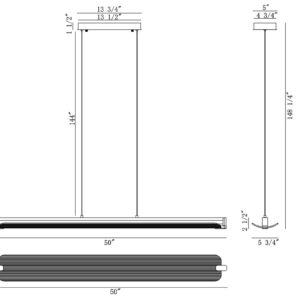 Eurofase Neoness, Chandelier, 4-Light, 67", Matte Black, Smoked Glass – Eurofase Chandeliers