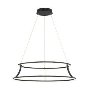 Eurofase Cadoux, Chandelier, 20", Matte Black, White Glass