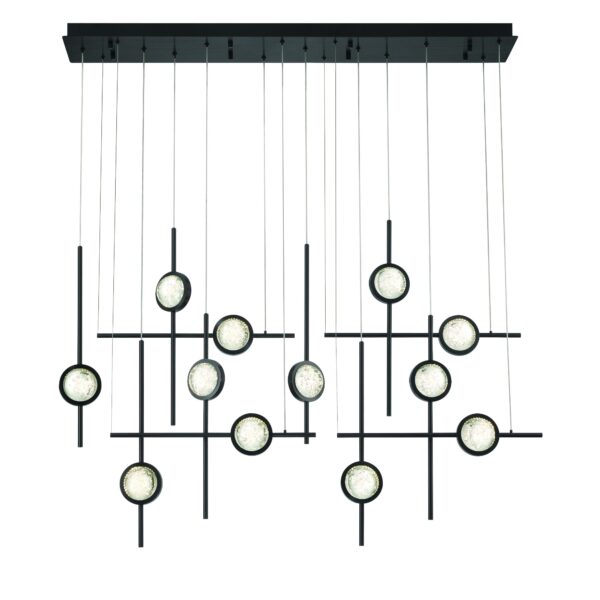 Eurofase Barletta, Chandelier , 12-Light, 53", Anodized Black – Eurofase Chandeliers