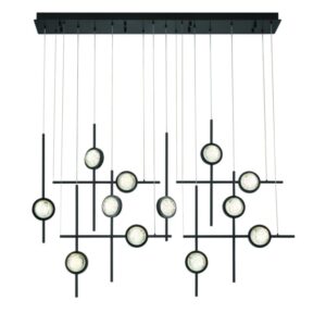 Eurofase Barletta, Chandelier , 12-Light, 53", Anodized Black – Eurofase Chandeliers