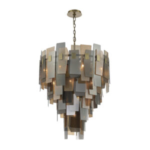 Eurofase Cocolina, Chandelier, 19-Light, 42", Brushed Brass, Mixed Glass – Eurofase Chandeliers