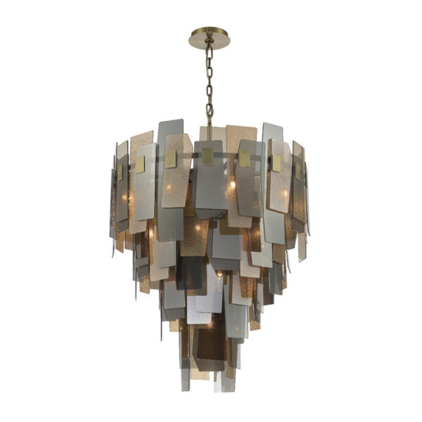 Eurofase Cocolina, Chandelier, 19-Light, 42", Brushed Brass, Mixed Glass – Eurofase Chandeliers