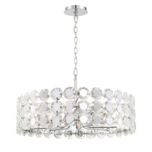 Eurofase Perrene, Chandelier, 8-Light, 32", Chrome, Clear Glass – Eurofase Chandeliers