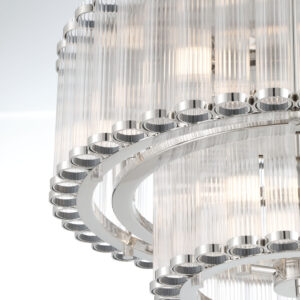 Eurofase Glasbury, Flush Mount, 5-Light, 18", Gold, Ribbed Glass – Eurofase Flush Mounts