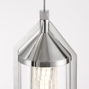 Eurofase Espada, Pendant, 20", Polished Nickel, Clear Glass – Eurofase Pendants