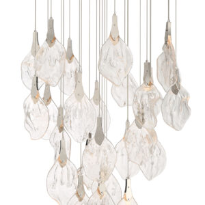 Eurofase Jateo, Chandelier, 33-Light, 40", Polished Nickel, Clear Glass – Eurofase Chandeliers
