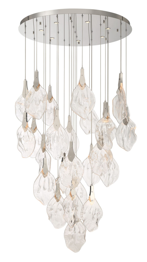 Eurofase Jateo, Chandelier, 33-Light, 40", Polished Nickel, Clear Glass – Eurofase Chandeliers