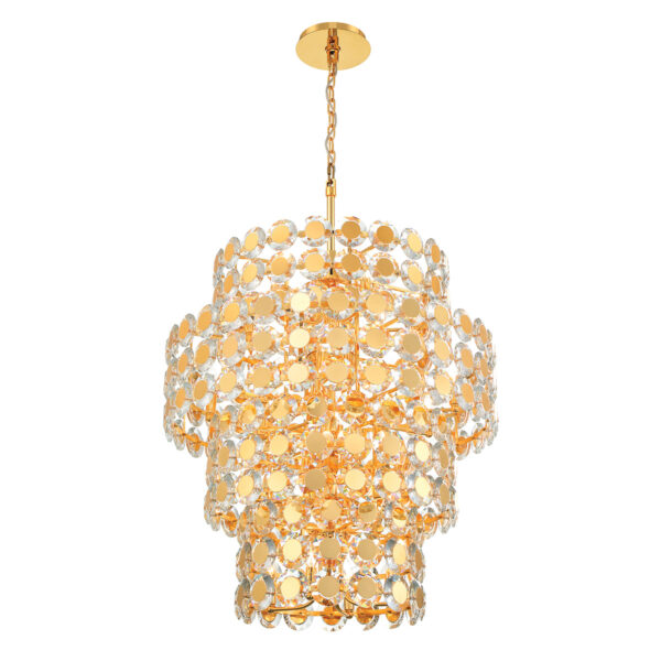 Eurofase Perrene, Chandelier, 24-Light, 45", Gold, Clear Glass – Eurofase Chandeliers
