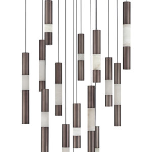 Eurofase Ronda, Chandelier , 15-Light, 32", Weathered Brass, Alabaster – Eurofase Chandeliers