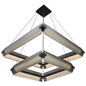 Eurofase Neoness, Chandelier, 8-Light, 34", Matte Black, Clear Glass – Eurofase Chandeliers