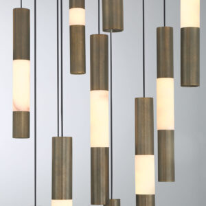 Eurofase Ronda, Chandelier , 15-Light, 32", Weathered Brass, Alabaster – Eurofase Chandeliers
