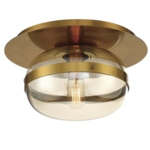 Eurofase Nottingham, Flush Mount, 14", Antique Brass, Amber Glass – Eurofase Flush Mounts