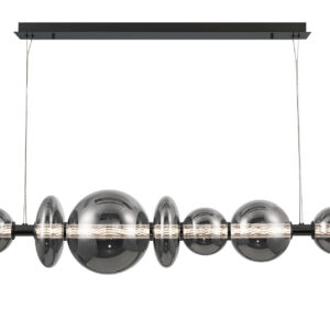 Eurofase Atomo, Chandelier, 3-Light, 56", Matte Black, Smoked Glass – Eurofase Chandeliers