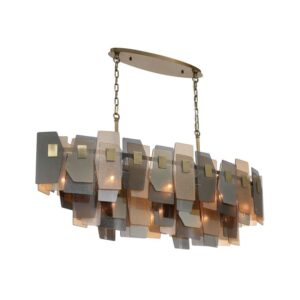 Eurofase Cocolina, Chandelier, 11-Light, 48", Brushed Brass, Mixed Glass – Eurofase Chandeliers