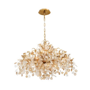 Eurofase Campobasso, Chandelier, 11-Light, 33", Gold, Mixed Glass