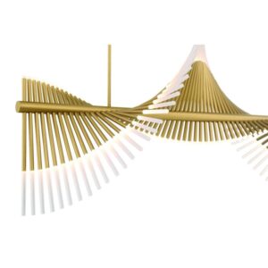 Eurofase Voltik, Chandelier, 72-Light, 59", Matte Gold, Frosted Acrylic – Eurofase Chandeliers