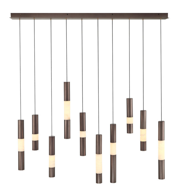 Eurofase Ronda, Chandelier , 10-Light, 50", Harlow Bronze, Alabaster – Eurofase Chandeliers