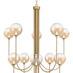 Eurofase Iissa, Chandelier, 10-Light, 40", Gold, Amber Glass – Eurofase Chandeliers