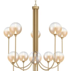 Eurofase Iissa, Chandelier, 10-Light, 40", Gold, Amber Glass – Eurofase Chandeliers