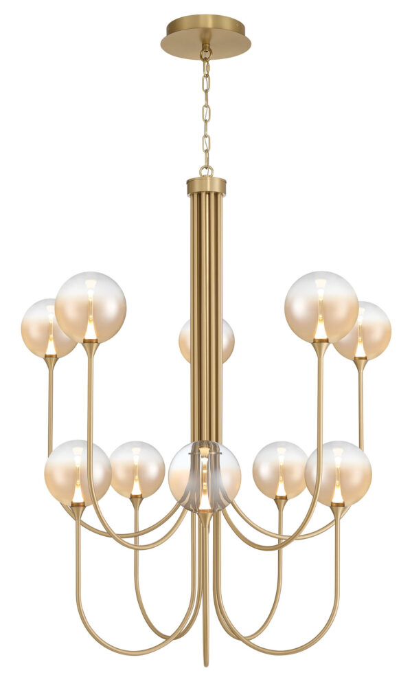Eurofase Iissa, Chandelier, 10-Light, 40", Gold, Amber Glass – Eurofase Chandeliers
