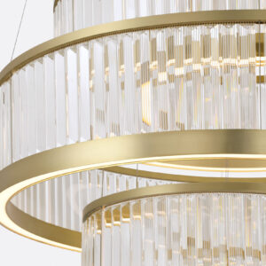 Eurofase Empra, Chandelier, 5-Light, 47", Gold, Clear Crystal – Eurofase Chandeliers
