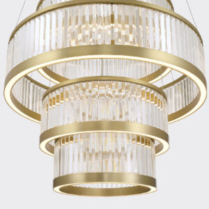 Eurofase Empra, Chandelier, 5-Light, 47", Gold, Clear Crystal – Eurofase Chandeliers
