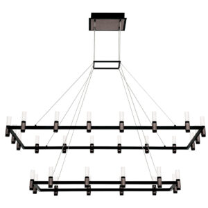 Eurofase Altamont, Chandelier, 30-Light, 52", Satin Nickel-Black Mix, White Acrylic – Eurofase Chandeliers