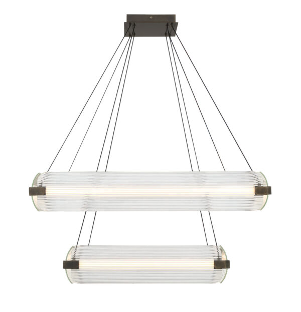 Eurofase Neoness, Chandelier, 8-Light, 34", Matte Black, Clear Glass – Eurofase Chandeliers