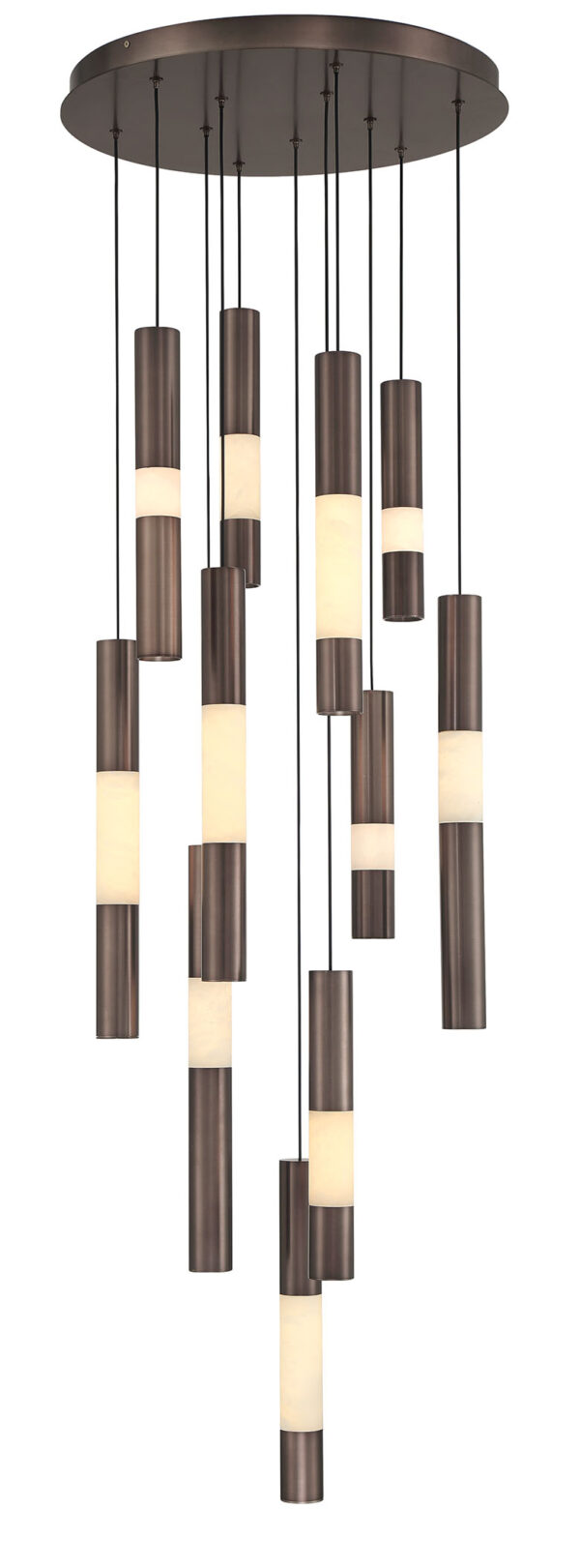 Eurofase Ronda, Chandelier , 15-Light, 32", Weathered Brass, Alabaster – Eurofase Chandeliers
