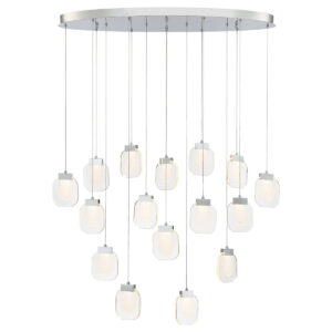 Eurofase Paget, Chandelier, 16-Light, 44", Chrome, Clear Glass – Eurofase Chandeliers