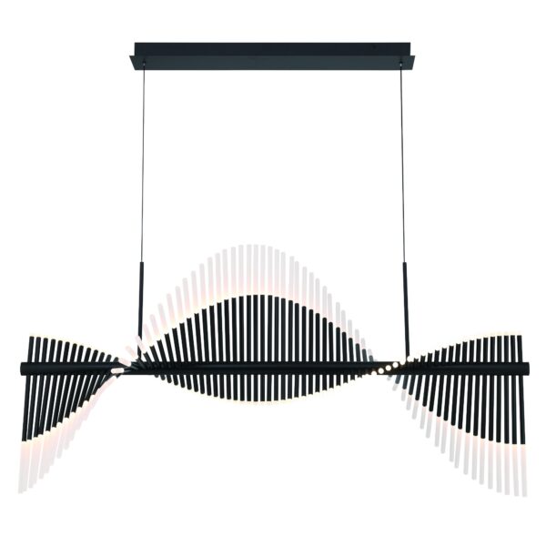 Eurofase Voltik, Chandelier, 72-Light, 59", Matte Black, Frosted Acrylic – Eurofase Chandeliers