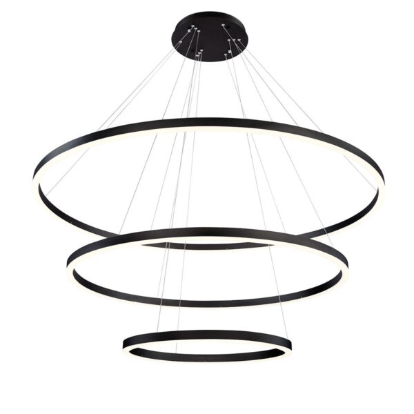 Eurofase Spunto, Chandelier, 3-Light, 61", Matte Black, White Glass – Eurofase Chandeliers
