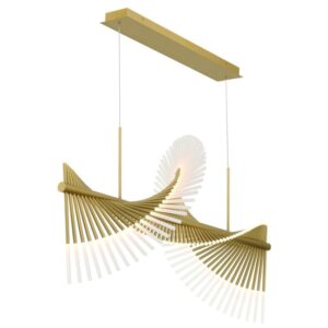 Eurofase Voltik, Chandelier, 72-Light, 59", Matte Gold, Frosted Acrylic – Eurofase Chandeliers
