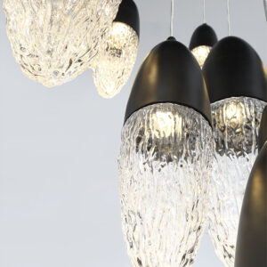Eurofase Ecrou, Chandelier, 22-Light, 40", Matte Black, Clear Glass – Eurofase Chandeliers