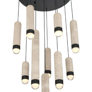 Eurofase Cambre, Chandelier , 16-Light, 32", Antique Brass, Travertine – Eurofase Chandeliers