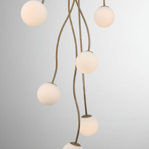 Eurofase Athena, Chandelier, 13-Light, 28", Matte Black, Opal Etched Glass – Eurofase Chandeliers