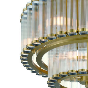 Eurofase Glasbury, Flush Mount, 5-Light, 18", Gold, Ribbed Glass – Eurofase Flush Mounts