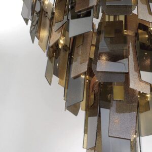 Eurofase Cocolina, Chandelier, 39-Light, 71", Brushed Brass, Mixed Glass – Eurofase Chandeliers