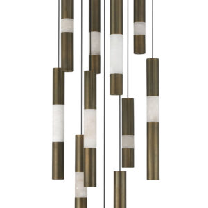Eurofase Ronda, Chandelier , 15-Light, 32", Weathered Brass, Alabaster – Eurofase Chandeliers