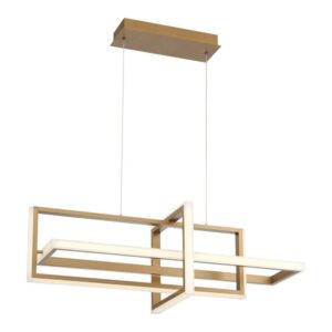 Eurofase Bordo, Chandelier, 3-Light, 38", Satin Gold Paint, White Acrylic – Eurofase Chandeliers