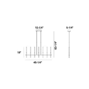 Eurofase Benicio, Chandelier, 7-Light, 46", Matte Black, Clear Glass – Eurofase Chandeliers