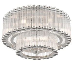 Eurofase Glasbury, Flush Mount, 5-Light, 18", Gold, Ribbed Glass – Eurofase Flush Mounts
