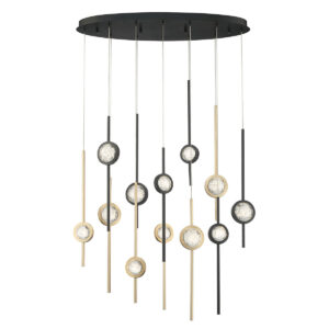 Eurofase Barletta, Chandelier , 12-Light, 38", Gold-Black Mix – Eurofase Chandeliers