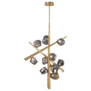 Eurofase Thorah, Chandelier, 10-Light, 47", Matte Gold, Smoked Glass – Eurofase Chandeliers