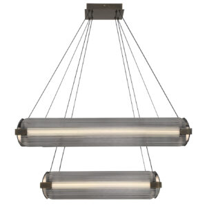 Eurofase Neoness, Chandelier, 8-Light, 34", Weathered Brass, Smoked Glass – Eurofase Chandeliers