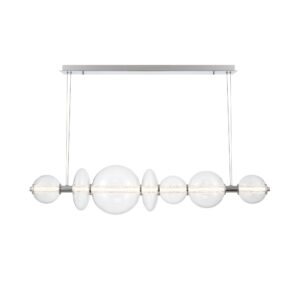 Eurofase Atomo, Chandelier, 7-Light, 56", Chrome, Clear Glass – Eurofase Chandeliers