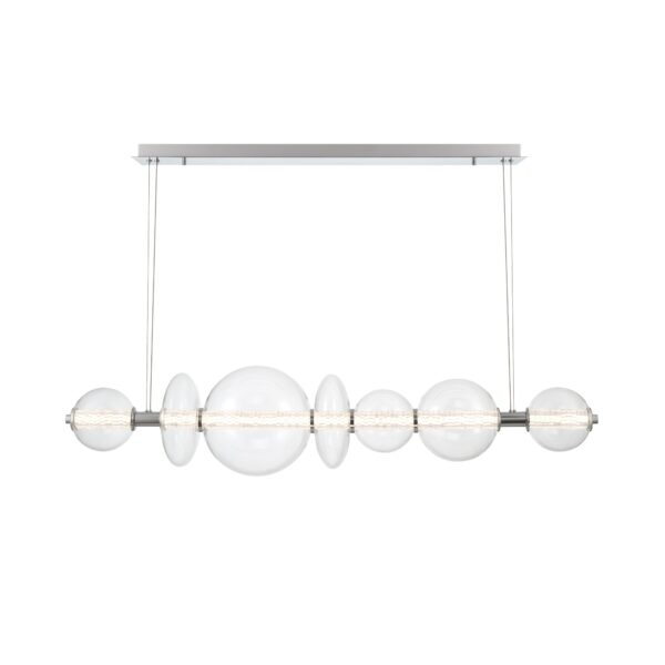 Eurofase Atomo, Chandelier, 7-Light, 56", Chrome, Clear Glass – Eurofase Chandeliers